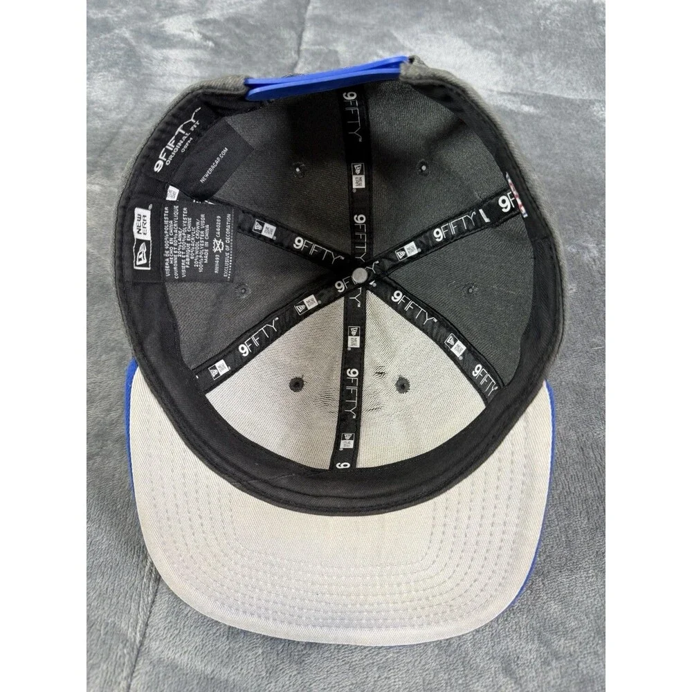 LA Los Angeles Rams New Era 9FIFTY Snapback Hat Blue Gray Vintage Helmet Logo.
